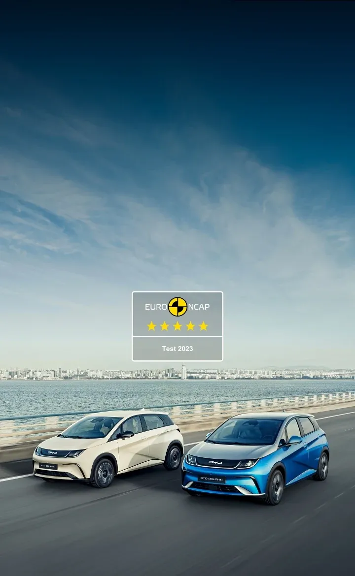 Dois BYD's DOLPHINS numa ponte
