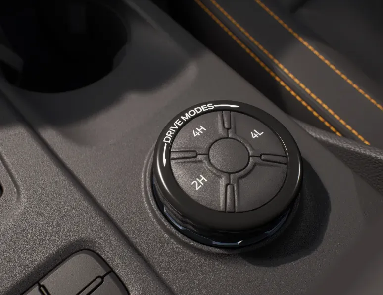 Botão rotativo que permite selecionar os modos de condução da Ford Ranger
