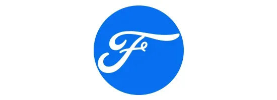 "F" de Ford com o fundo azul e a letra branca