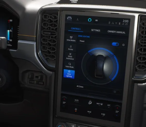 Painel central com tecnologia do "ok ford"  a funcionar